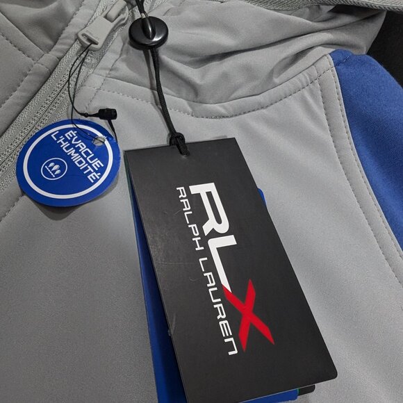 $198 Men`s RLX Ralph Lauren Golf 1/2-Zip Pullover Hoodie Blue Grey Size XL - Picture 4 of 8